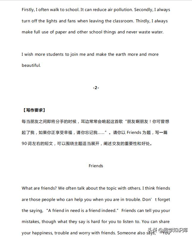 英语作文每日背初中,一定要背的英语经典作文36篇