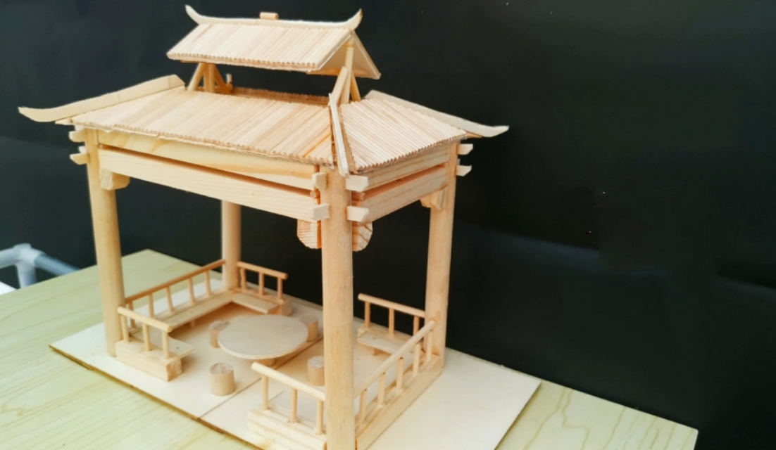 简单凉亭制作手工,木制凉亭小制作