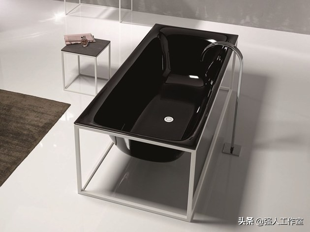 带浴缸的整体浴室卫生间,独立式超长款浴缸