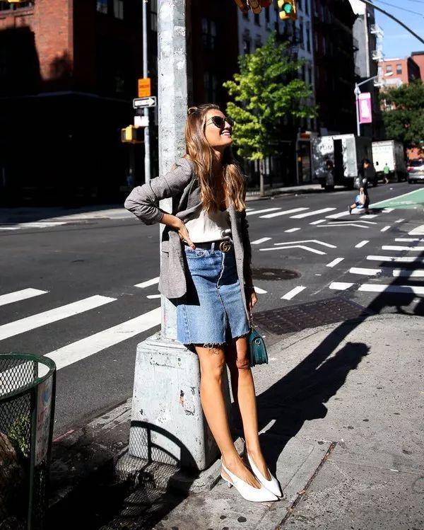 西装配裙子适合哪种发型,中长西装配什么裙子好看