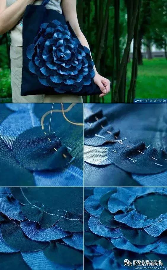 牛仔裤旧物改造手工制作小学生,废旧牛仔裤各种改造图解