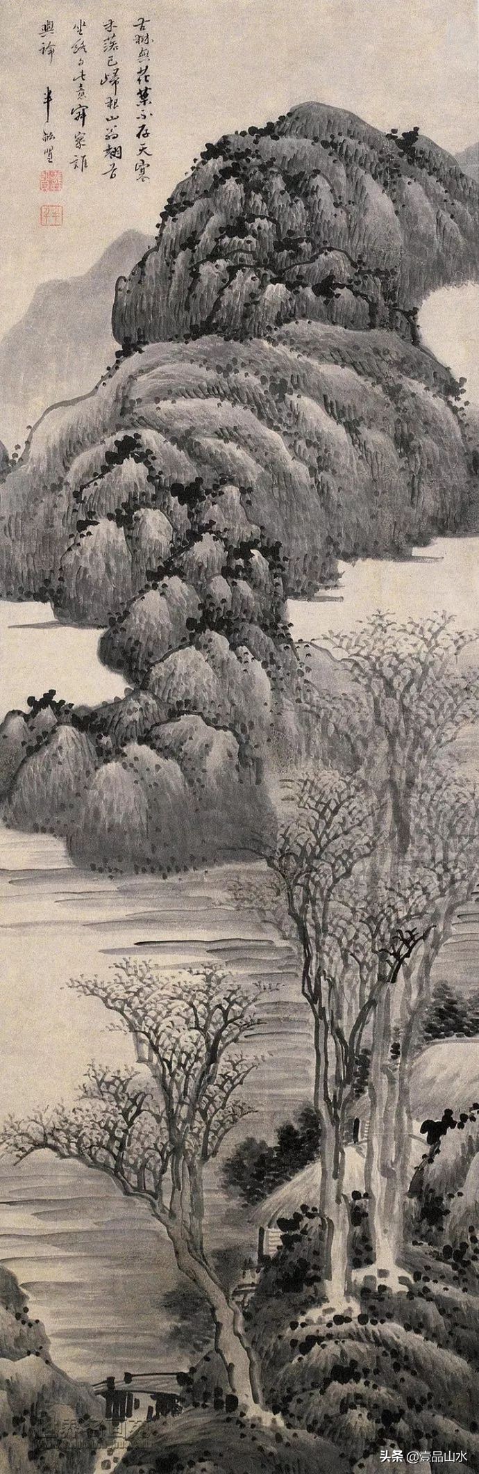 最真实的国画山水画,当代国画山水中的点景人物