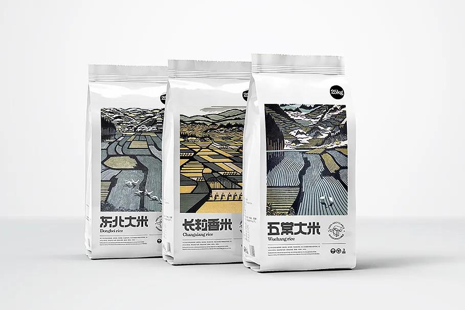 大米包装创新插画,最漂亮的大米包装设计