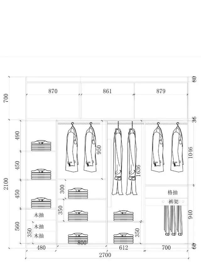 1.3米衣柜格局设计图,1米3衣柜布局设计
