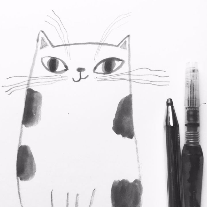 姑娘1天画1只猫坚持了100天 (坚持画猫100天的姑娘太有才了)