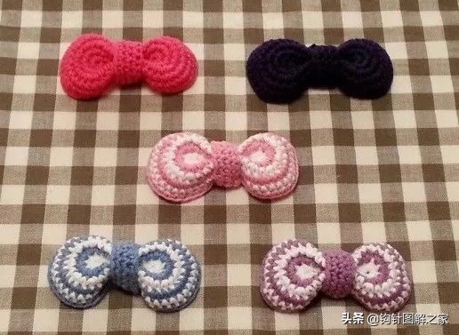 钩针蝴蝶结教程全过程,钩针蝴蝶结图解大全视频