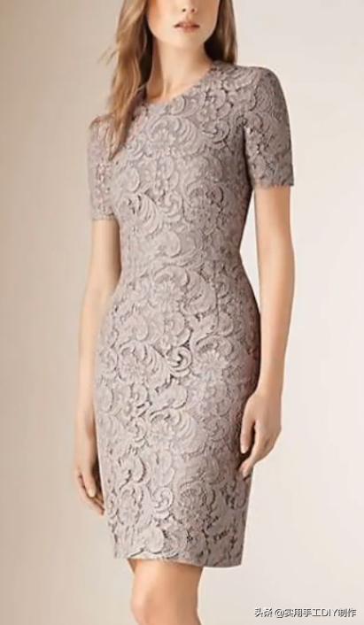 春天的手工白色蕾丝连衣裙,布艺蕾丝连衣裙