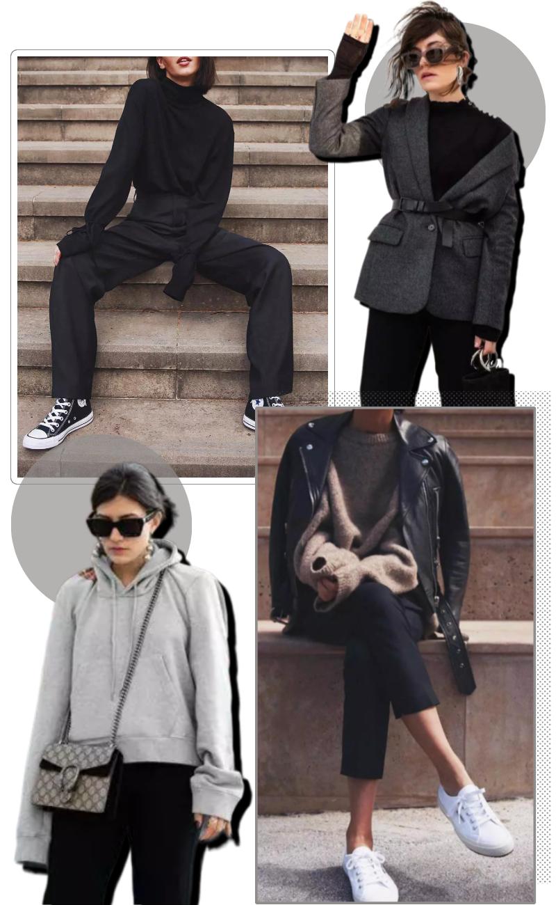 45套极简主义的黑白灰穿搭,黑白极简穿搭高级又有范儿