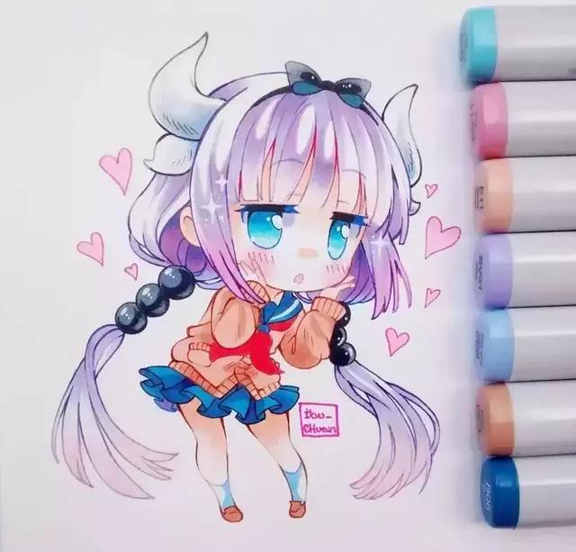 马克笔动漫上色教程q版,动漫手绘马克笔上色教程