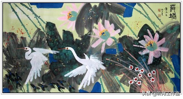 国画大师黄永玉荷花作品欣赏,国画前十名大师级画家作品