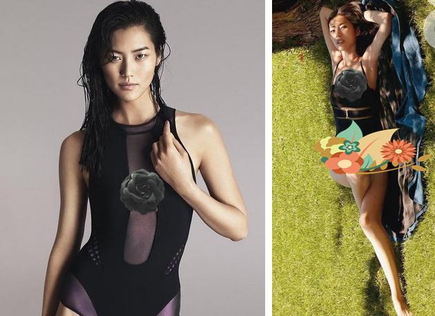 何穗身穿复古泳装大秀骨感身材,何穗人鱼裙图片