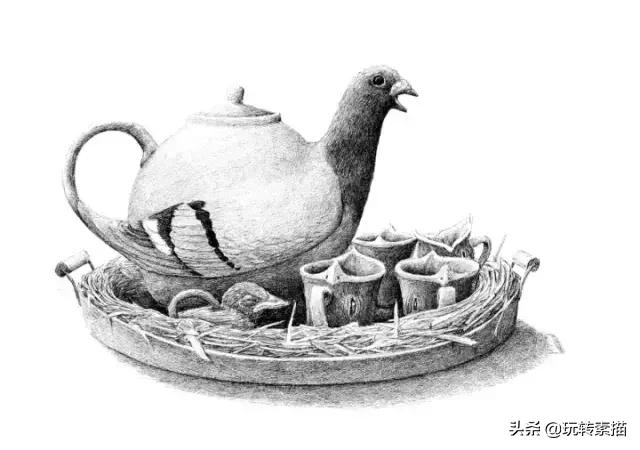 小清新素描黑白插画,看似抽象实则写实的画