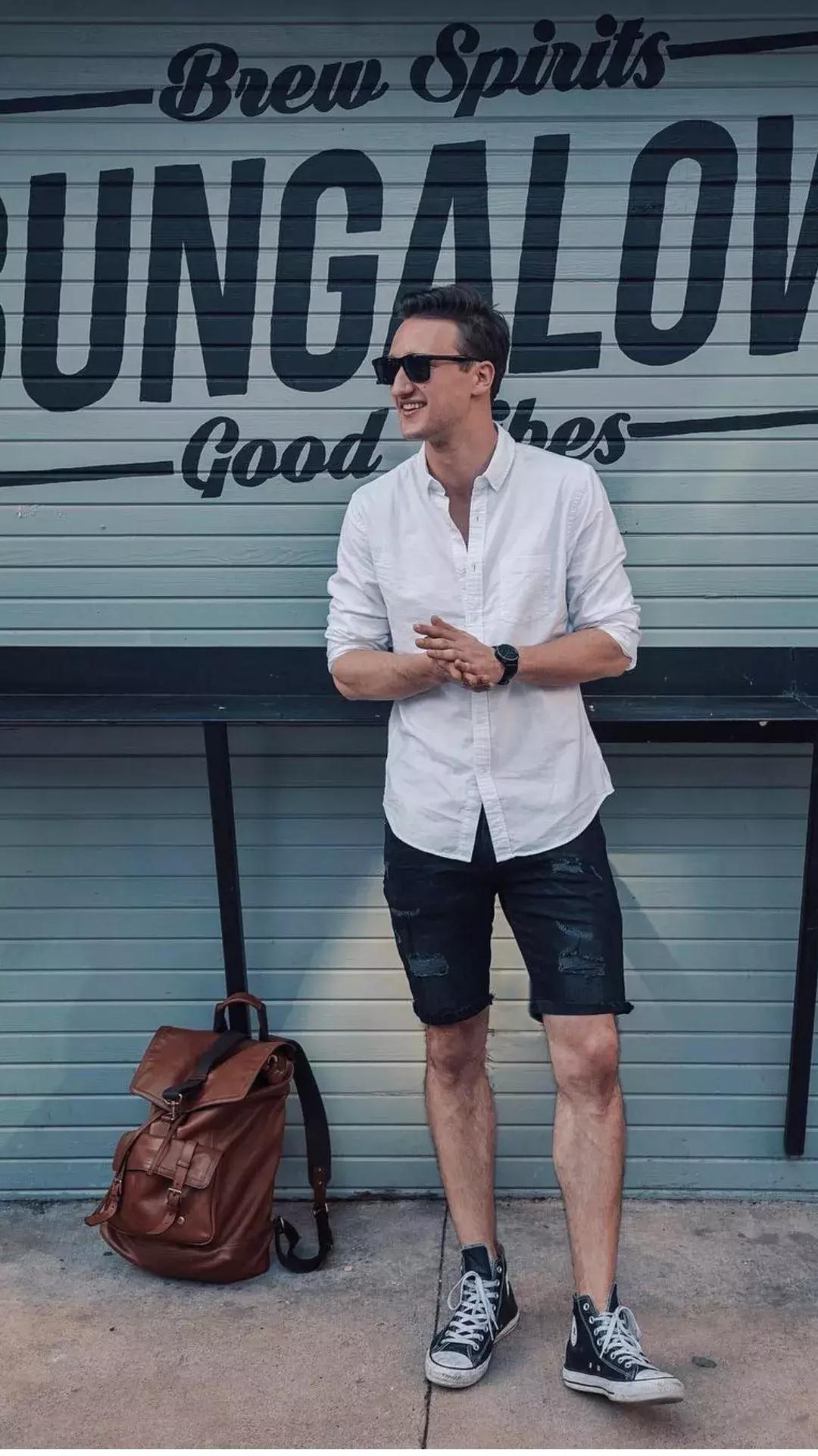 只有短袖短裤怎么穿出潮流感,短裤和短袖怎么穿更好看