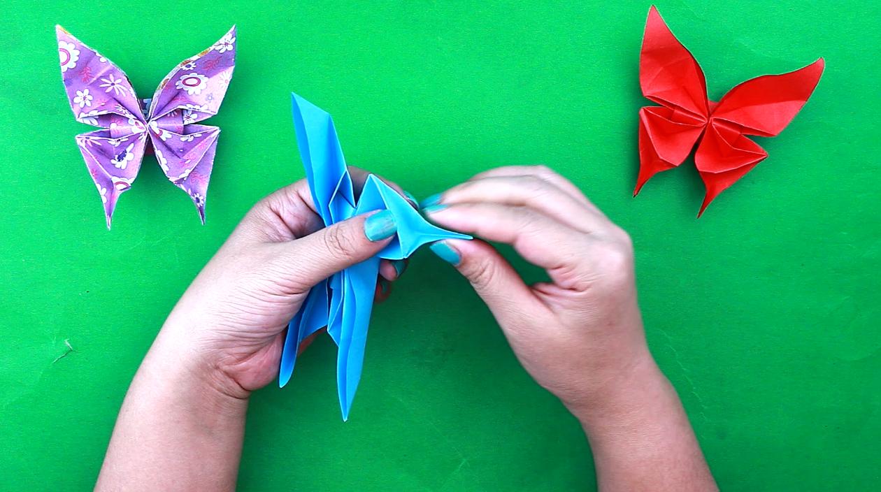 一张纸折蝴蝶花,蝴蝶折纸超高难度凤尾蝶
