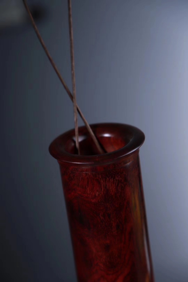 小叶紫檀花瓶摆件,干花瓶大全