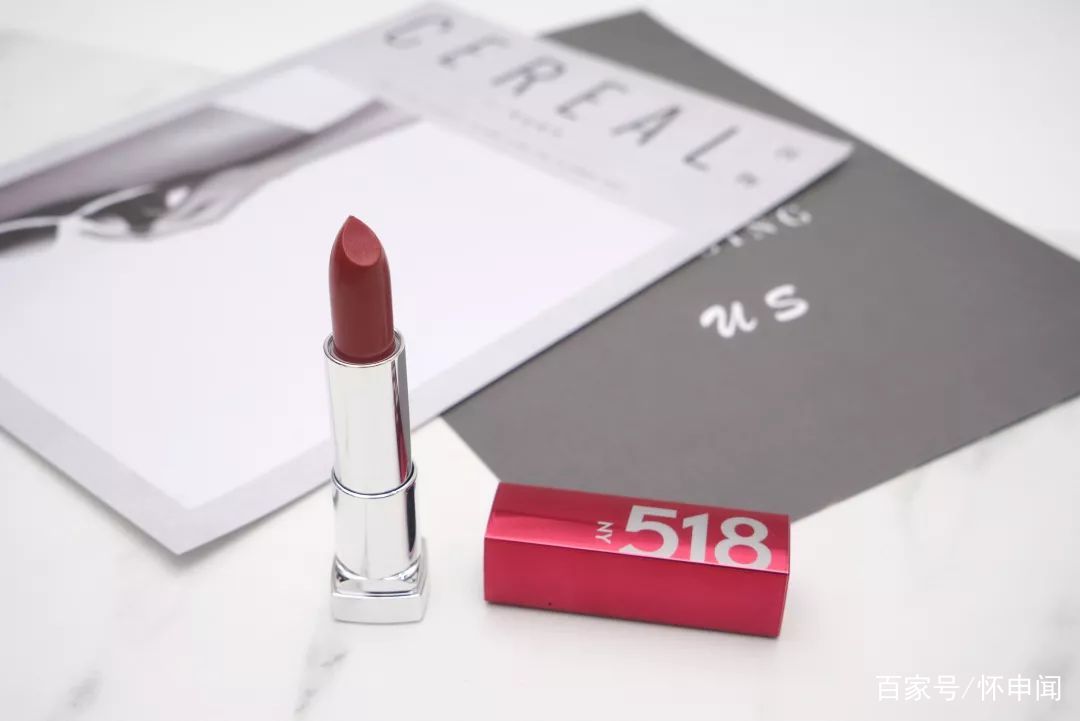 美宝莲口红亮面,美宝莲口红吸睛橘棕色08