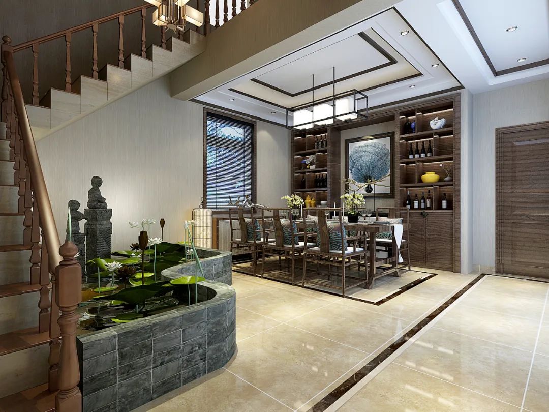 德州运河庭院,新中式庭院别墅装修设计