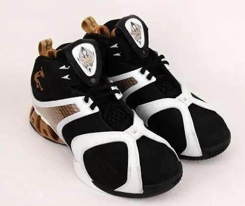 奥尼尔shaq系列篮球鞋白底黑皮面,奥尼尔自创shaq球鞋