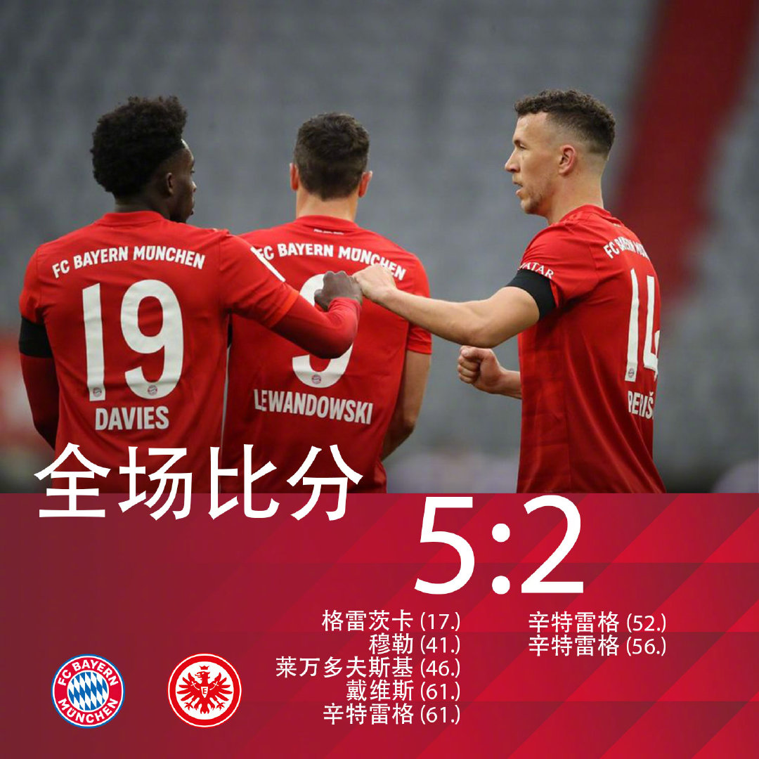 拜仁对法兰克福结果,拜仁慕尼黑对法兰克福预测