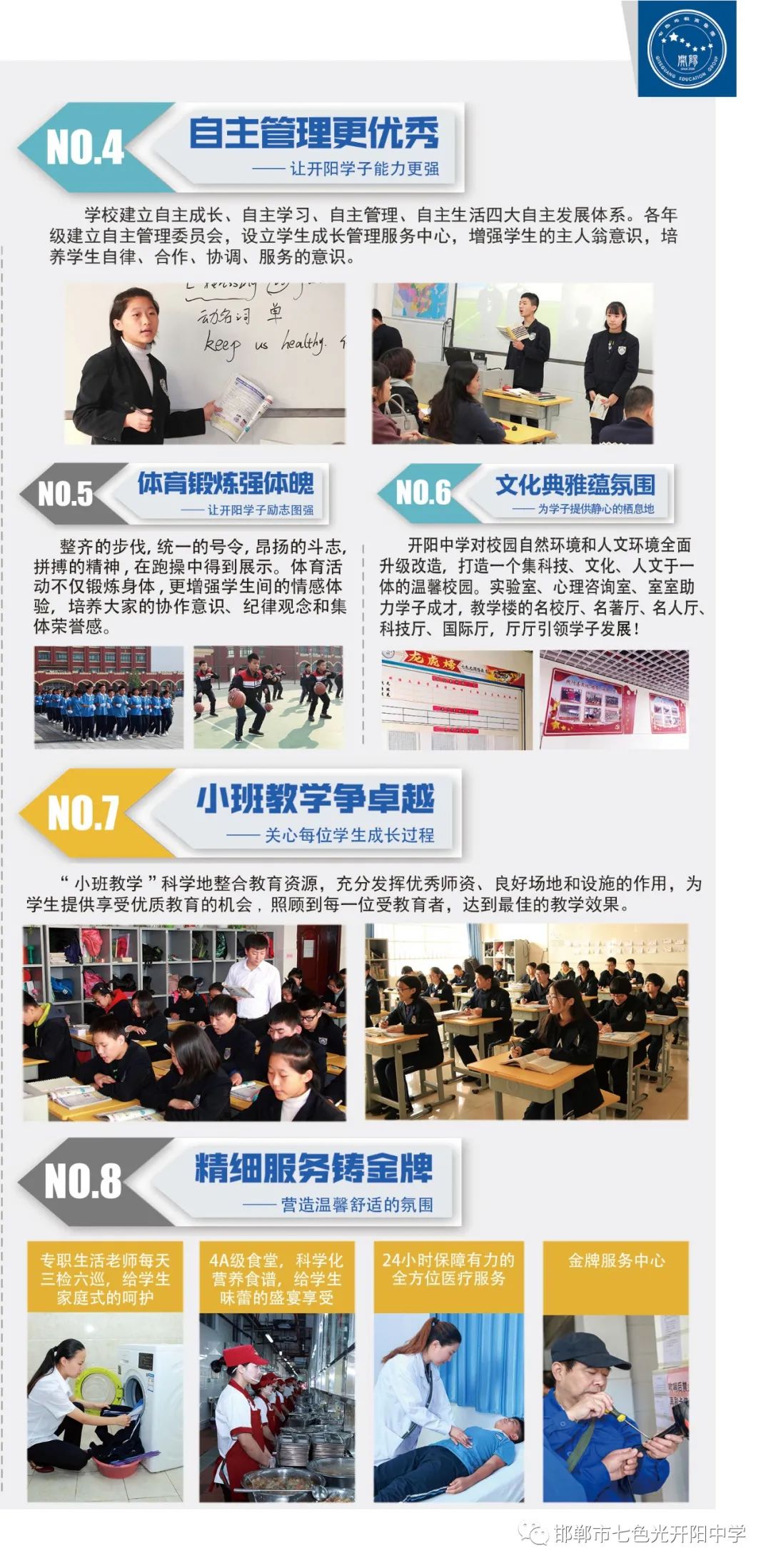 邯郸开阳七色光中学收费标准,邯郸七色光开阳中学单招班