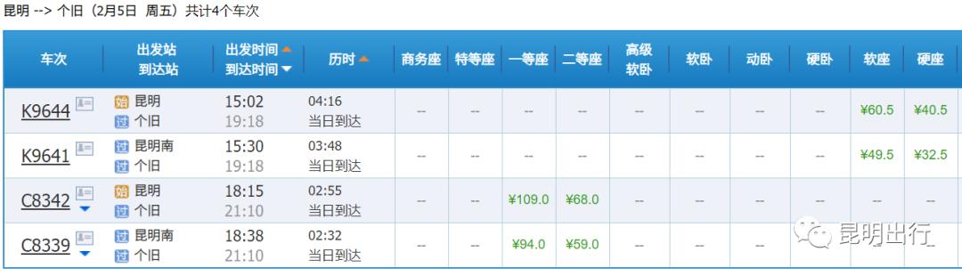 个旧火车站至昆明站时刻表,个旧高铁到昆明站