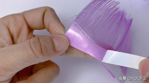 丝带抽丝变芦苇教程,丝带做芦苇草视频
