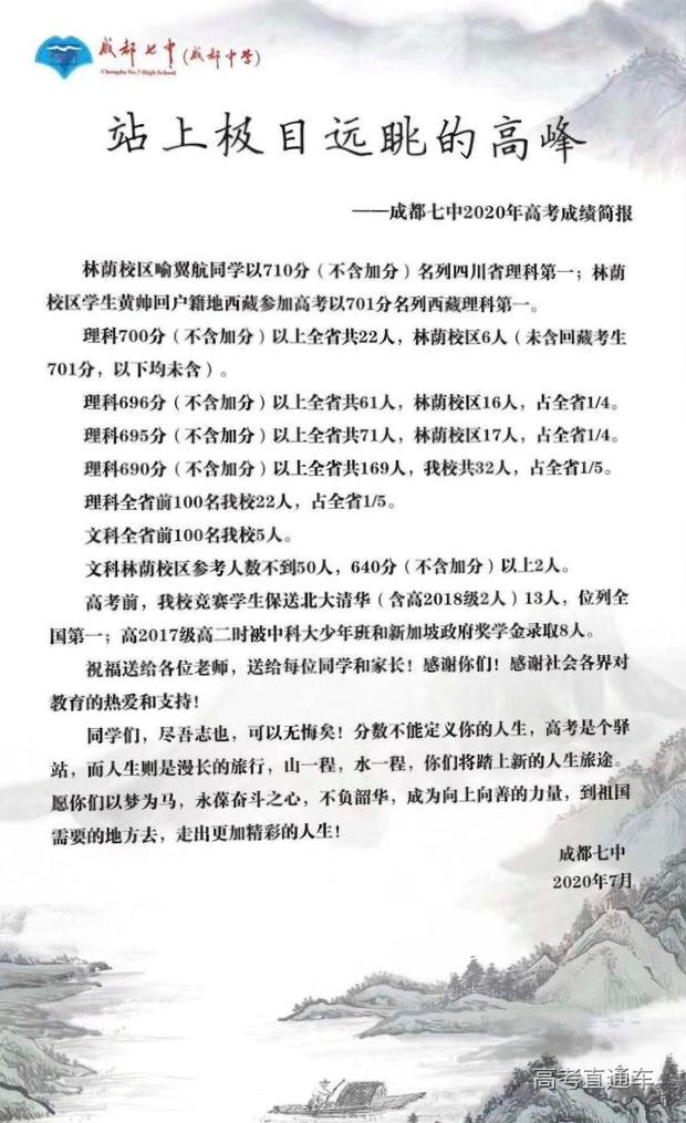 中国各省百强中学最新排名,全国十大中学名校排名榜前十名