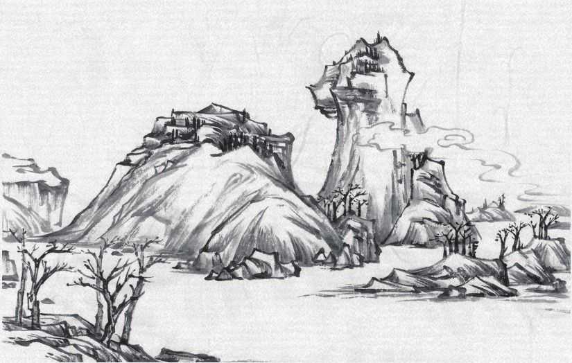 零基础画山水画教程,山水画三级考级范画