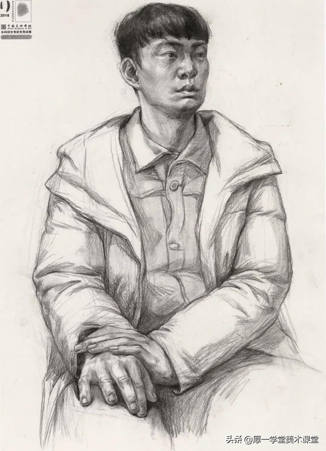 中国美院高分卷2020素描试卷,中国美院素描作品欣赏