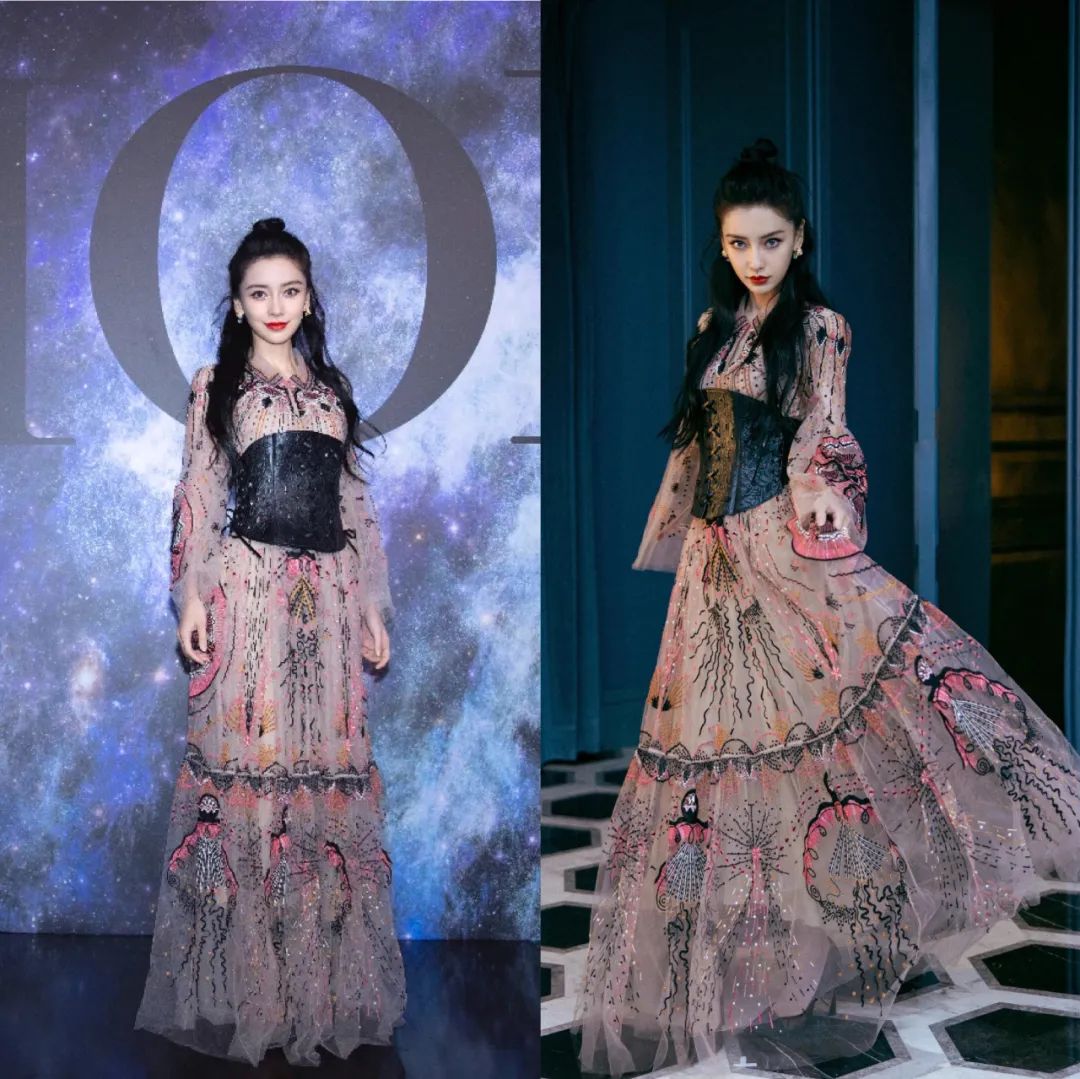 dior杨颖星空裙,dior星空大秀
