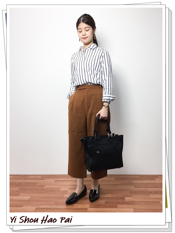 到脚踝的阔腿裤子搭配什么鞋子,米白九分阔腿裤如何搭配上衣