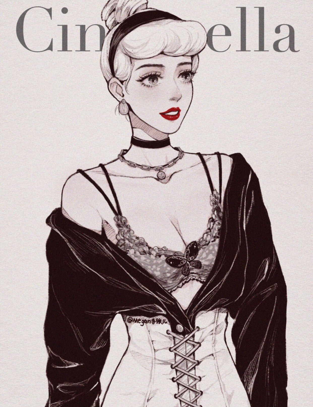 迪士尼长发公主素描画,迪士尼素描画米奇