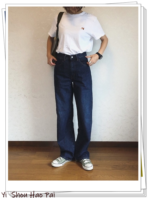优衣库高腰阔腿直筒裤穿搭,优衣库的高腰宽腿裤