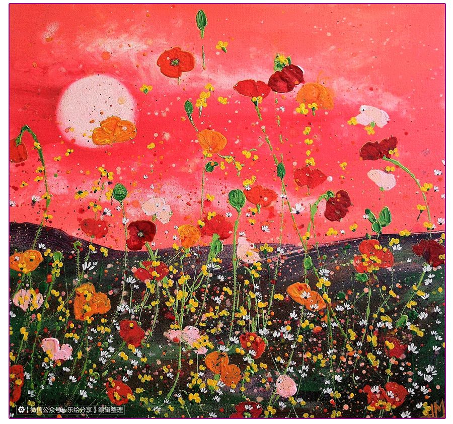 膏状水彩颜料绘画花草,藤蔓植物创意画颜料