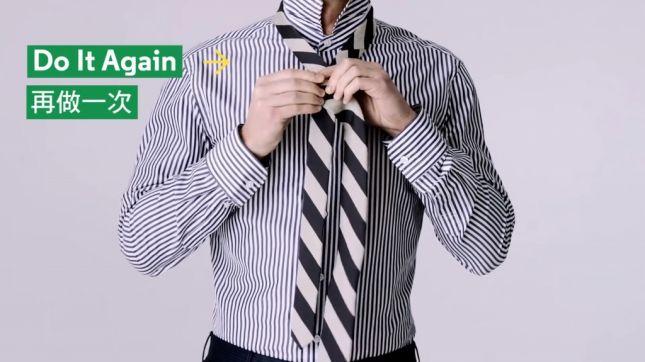 儿童松紧带领带打法图解,小学生假领带打法图解