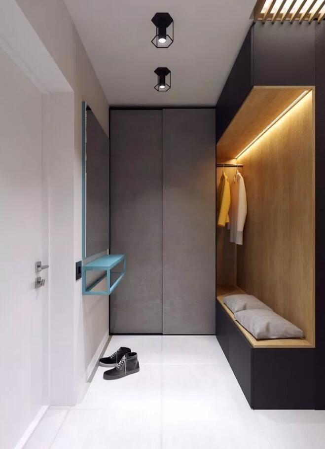 入户门厅造型设计,入户只能做一扇门的鞋柜怎么设计