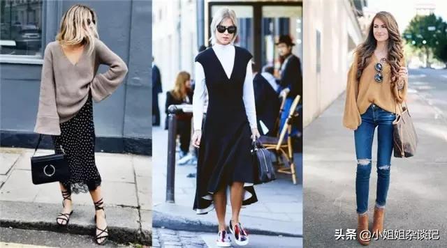 v领毛衣慵懒风显白显瘦,显瘦又百搭全靠这件v领毛衣