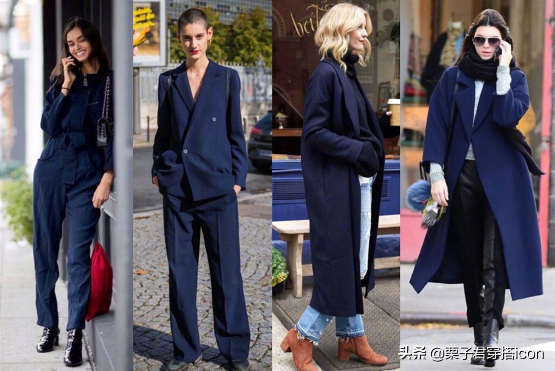 穿搭女新年搭配高级感,藏蓝色外套搭配什么内搭显高级