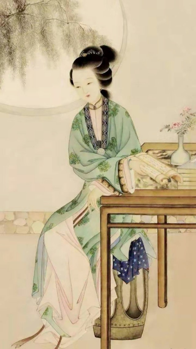 阅《英云梦》曲坊颐园蕴深色，畔石晕润水音轻。