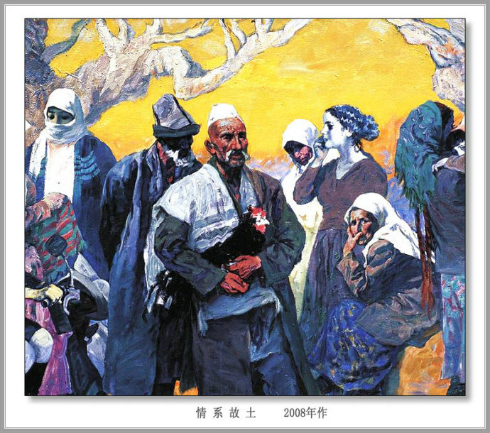 描绘新疆农村的油画,新疆油画风景作品