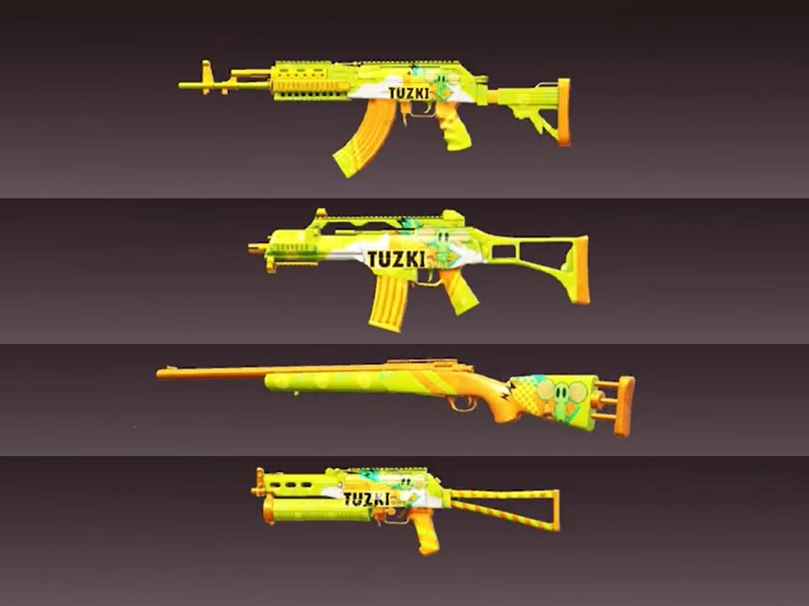 吃鸡兔斯基枪支皮肤实战,吃鸡兔斯基套装