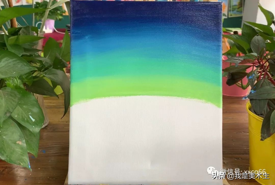 用油画棒画风景油画教程简单儿童,儿童油画瀑布的画法教程