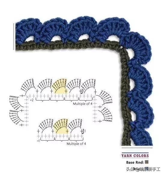 桌布花边钩织的教程,隔热垫餐桌垫钩针教程