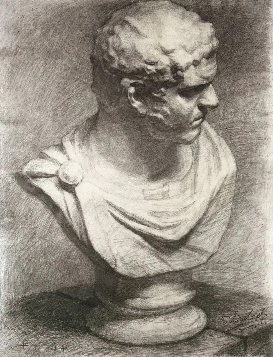 素描石膏像大师作品,石膏像名师