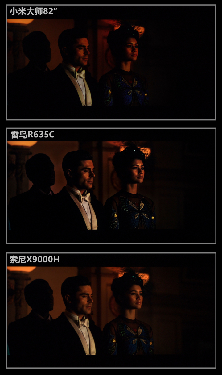 小米大师82PK索尼X9000H/雷鸟R635C全面评测