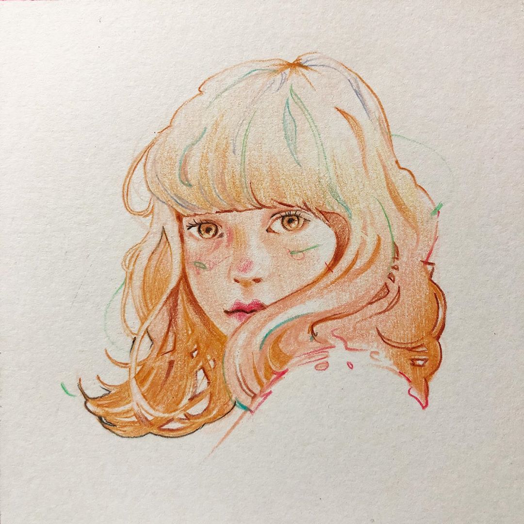 非常适合初学者的画小插画彩铅,彩铅插画手绘中国古风人物四年级