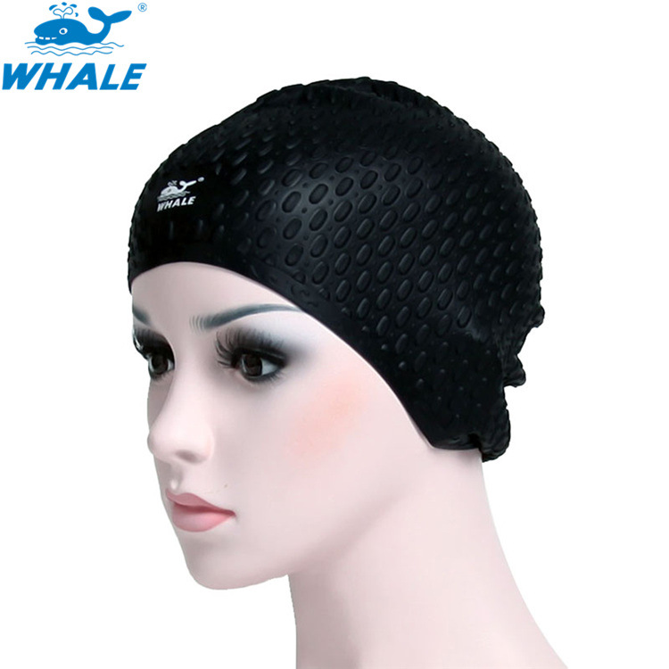 印花硅胶泳帽,鲸鱼护耳泳帽男款