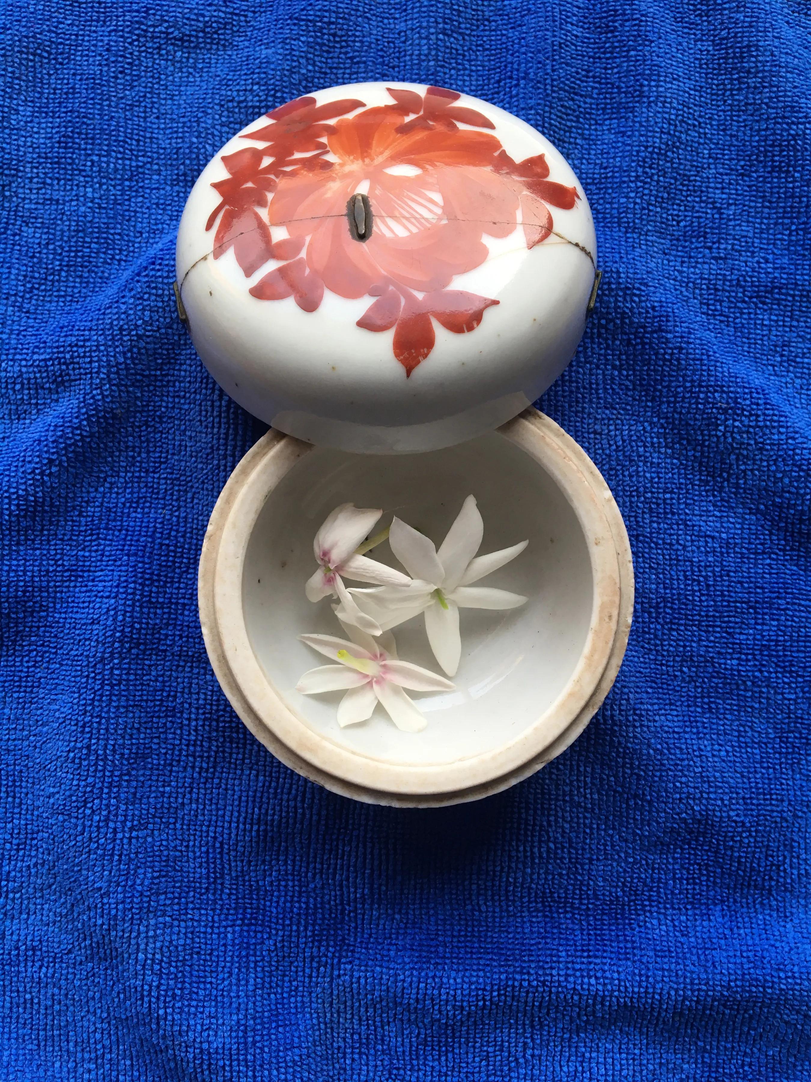 古玩青花瓷菱形胭脂盒,古玩淘宝捡漏胭脂盒