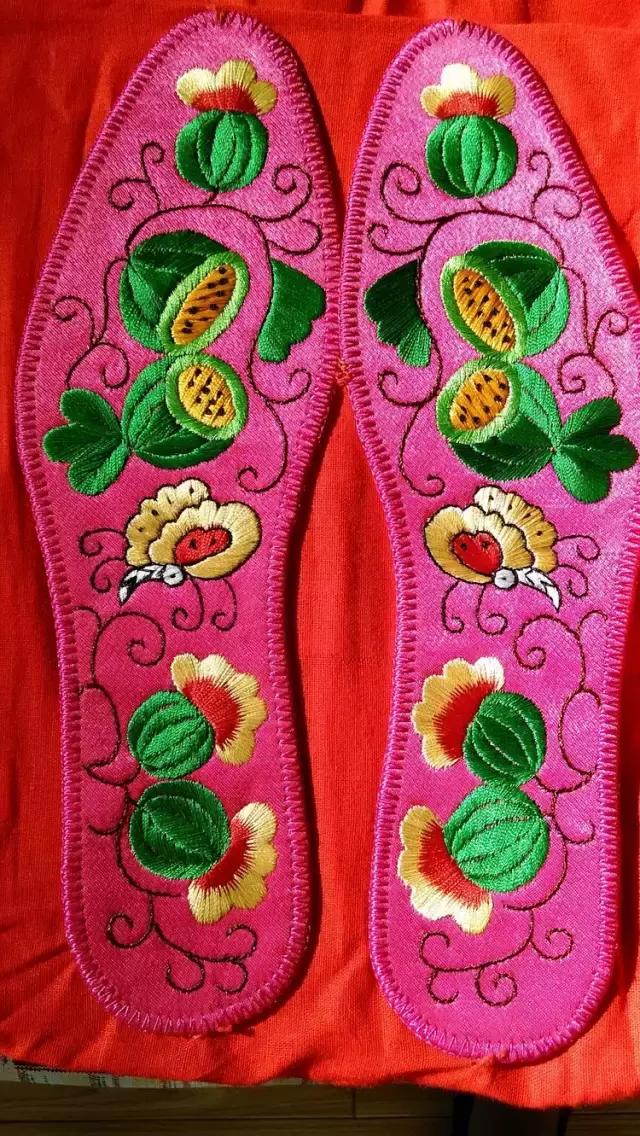 刺绣鞋垫花样各种图案教程,几何鞋垫图案鞋垫绣法
