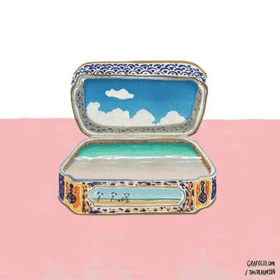 好看的动图系列,日本插画师ekuboon作品手绘